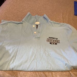 Men’s Abercrombie and Fitch, light blue short sleeve polo XL